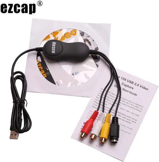 Main image of Grey USB 2.0 Video Capture Card TV Box DVD VHS DVR Analog Video Recorder Grabber AV S-video To Digital for MAC Windows 10/8/7
