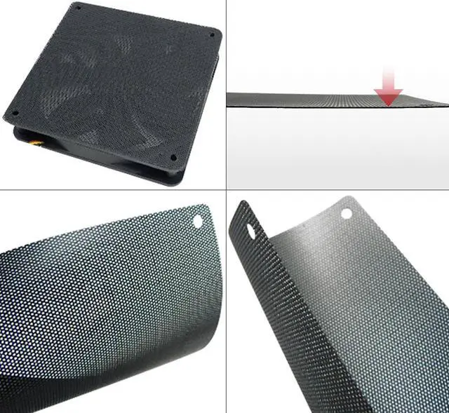Alt view image 2 of 5 - Fan Case Cover Computer Cooling Fan Filter PVC 120mm 140mm PC Fan Case Dust Filter Strainer Cuttable Dustproof Mesh Fans