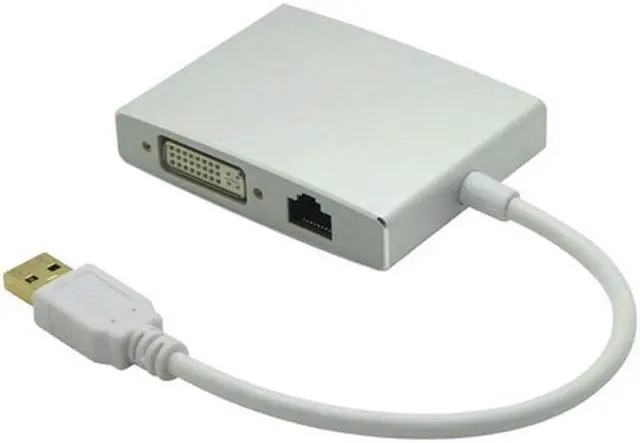 Alt view image 5 of 5 - Speed USB 3.0 USB3.0 Hub to 4K VGA DVI RJ45 10/100/1000 Gigabit Ethernet Lan 4in1 Video Adapter Converter Cable