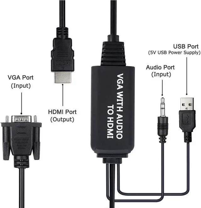 Alt view image 4 of 5 - to Cable, to Adapter Cable with Audio for Connecting Old PC, Laptop with a Output to New Monitor, Display,