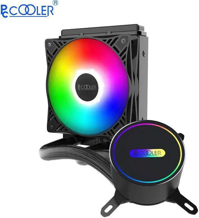 Alt view image 3 of 5 - 120/240VC CPU water cooling radiator LED 4PIN silent fan LED intelligent control for AM4 AM3 Intel 2011 2066 115X