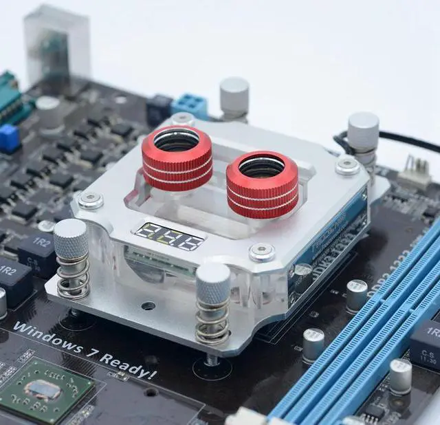 Alt view image 5 of 5 - UPR-2018 Computer PC for CPU AMD AM3 AM4 Water Cooling Block Temperature Sense Motherboard Heatsink