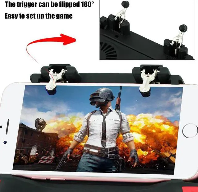 Alt view image 2 of 5 - For PUBG Controller Double Cool Fan 2500/5000mAh Power Bank Game Controller Joystick Android IOS Mobile Phone