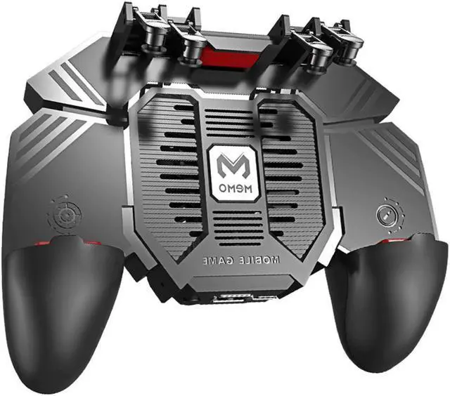 Alt view image 2 of 5 - 6 Fingers Controller Gamepad Game Physical Compression Quick Shooting Joystick with Dual Fans for PUBG iOS Android