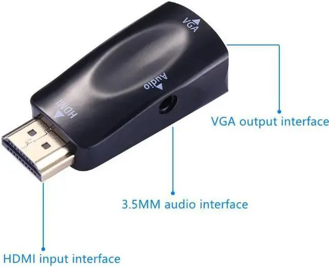 Alt view image 4 of 5 - Video HDMI to VGA Adapter  Cable Converter Male to Female Support HD 1080P For PC Laptop TV Box Projector Hdmi Cable