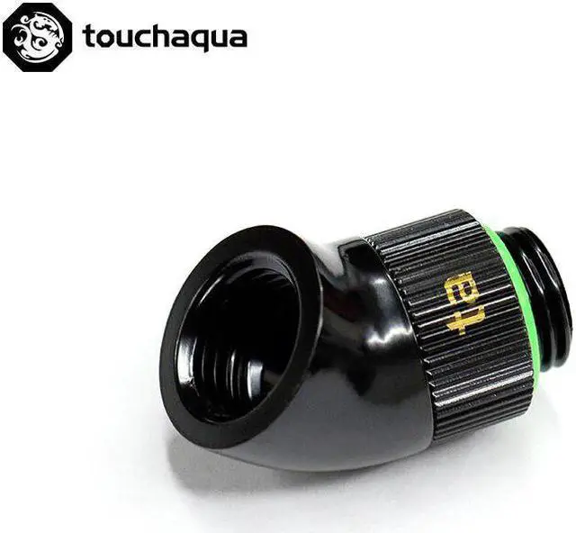 Alt view image 4 of 5 - 2PCS Bitspower  G1/4" Rotary 45  Degree Fittings,Computer Case Water Building Elbow Black ,Silver