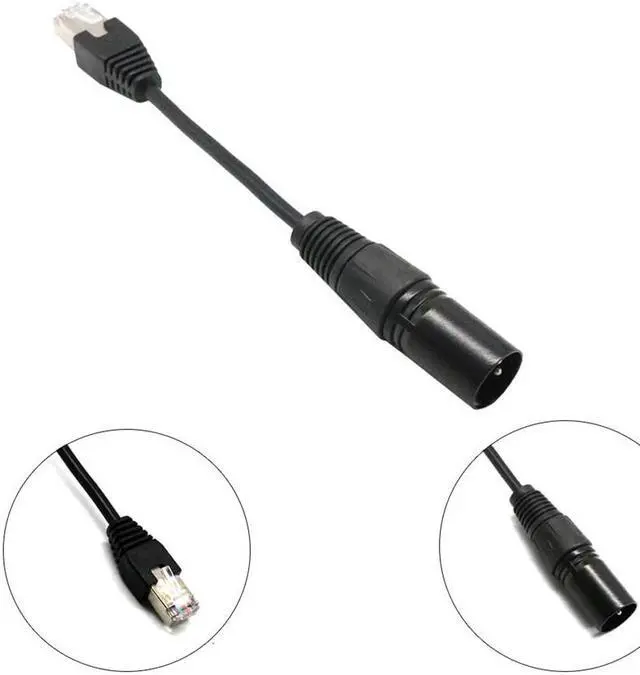 Alt view image 4 of 6 - Malloom15cm Cable Adapter RJ45 to XLR 3 Pin Male by SIRS-E DMX-CON Controller card rj45 connector dvi-d vga dual psu