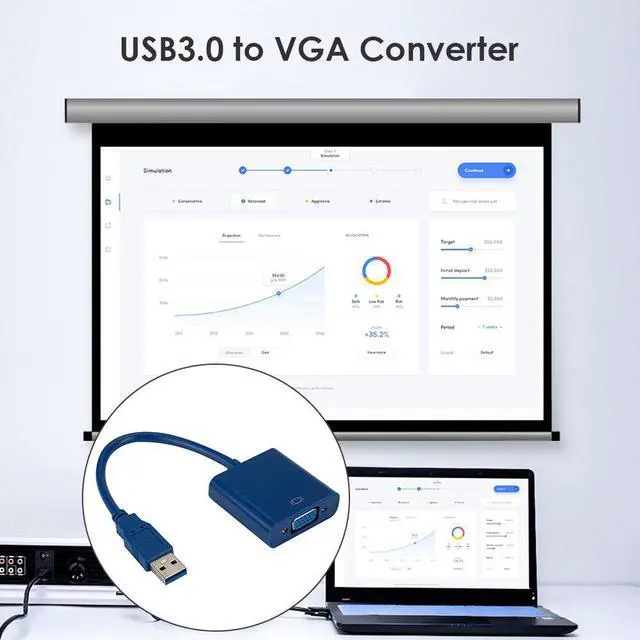 Alt view image 5 of 5 - 3.0 to VGA Video Display Adapter 1080P Multi-Display External Converter Cable for Laptop PC Monitor Projector Windows 7/8