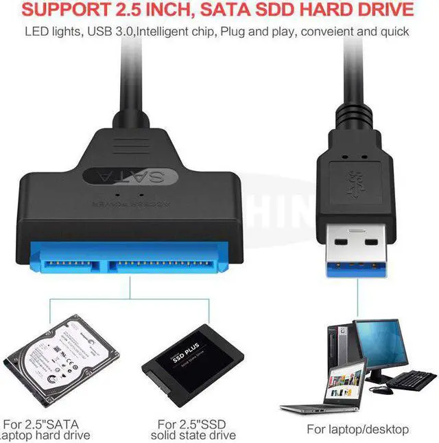 Alt view image 4 of 5 - 3.0 Adapter Suport 2.5 Inches External SSD HDD Hard Drive 22 Pin Sata III Cable Sata  Cable Sata To  Sata 3.0 Adapter