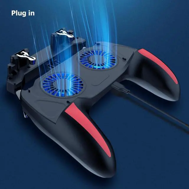 Alt view image 3 of 5 - Gaming Accessories Handheld Grip Game Controller Joystick Gamepad for Pubg Trigger Dual Cooling Fan Game Cooler for Phones