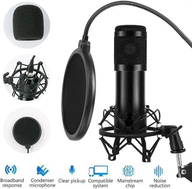 Main image of Microphone BM 800 Recording Microphone Karaoke Microphone for PC Laptop Studio Recording Mic With Sound Card