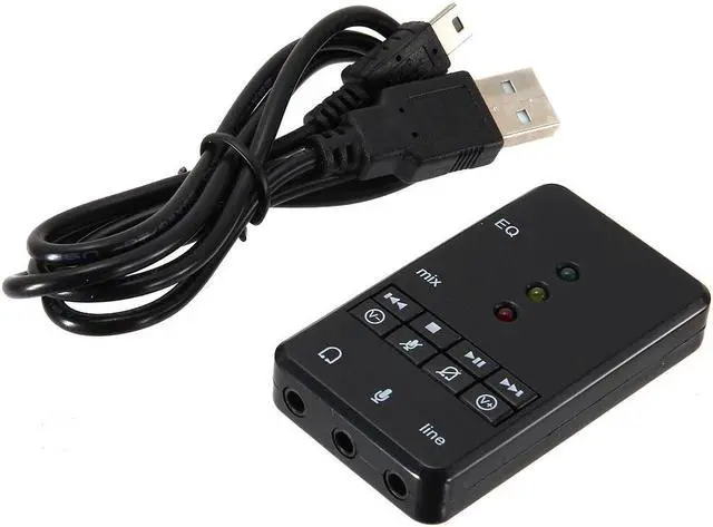 Alt view image 4 of 5 - 7.1 Channel External USB2.0 Sound Card with 3.5mm Headset Mic 3D Audio Adapter for Tablet PC Desktop Notebook NK-Shoppin