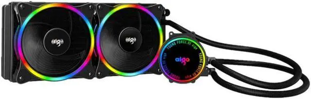 Alt view image 2 of 5 - Liquid Water Cooling CPU Cooler rgb Heatsink Integrated Radiator PC computer Case 120mm fan LGA 2011/1151/1155/AM3+/AM4