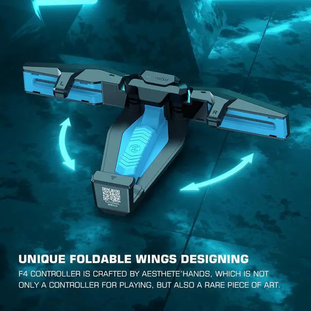 Alt view image 2 of 5 - F4 Falcon PUBG Trigger Mobile Gamepad Controller Fast Game Joystick Foldable Wings for Android iPhone No Bluetooth