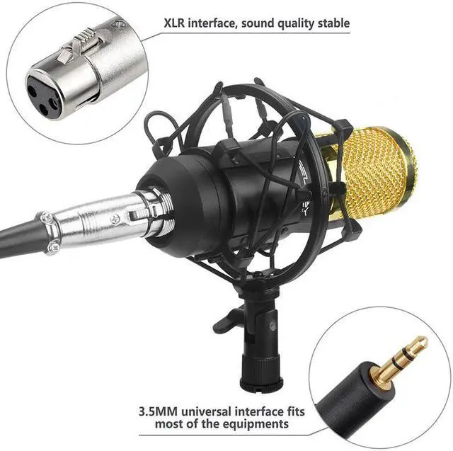 Alt view image 4 of 5 - HOT! BM 800 Professional Condenser Microphone for Computer Audio Studio Vocal Rrecording Mic Phantom Power Sound card