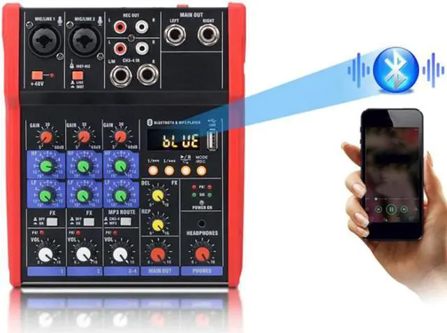 Alt view image 2 of 5 - Sound Card Bluetooth Stage Home KTV USB 5V Mini Mixer Music Portable DJ Console Studio Live Performance