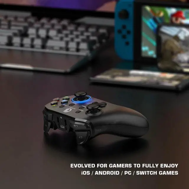 Alt view image 3 of 5 - T4 Pro Wireless Bluetooth Game Controller Mobile Gamepad with Phone Holder for Nintendo Switch / Android / iPhone / PC