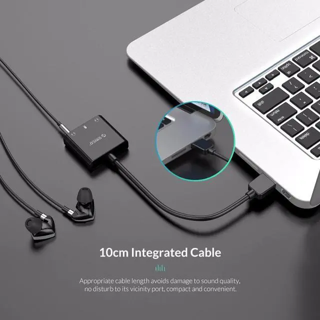 Alt view image 4 of 5 - USB External Sound Card USB to Earphone Headphone Audio Interface Adapter For Windows/Mac/Linux Microphone Sound Card