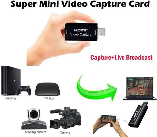 Alt view image 2 of 3 - Mini USB2.0 Video Capture Card Device 4K 1080P HDMI To USB Game Recording HD Capture for PC Youtube OBS Live Streaming Broadcast