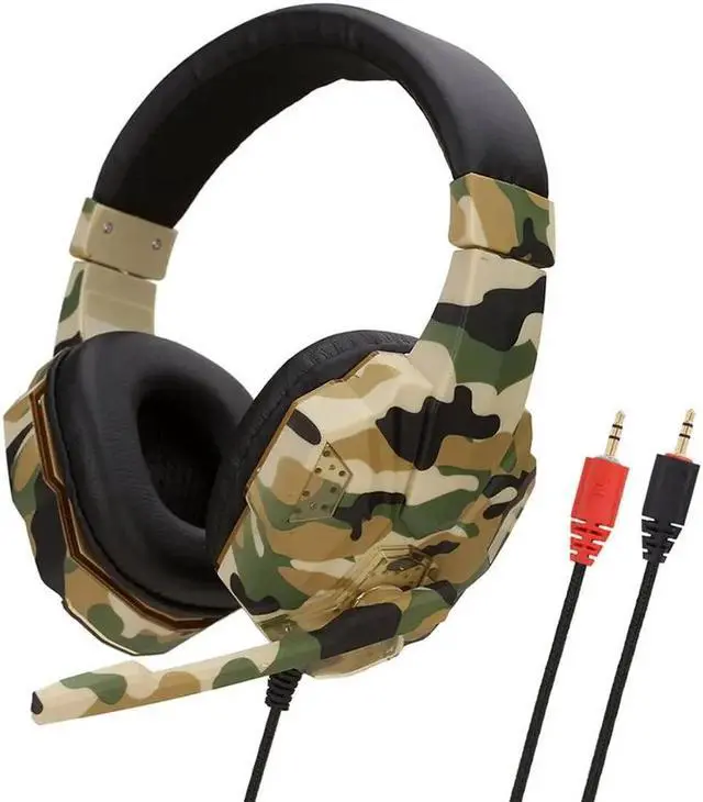 Alt view image 5 of 5 - 3.5mm Gaming Headsets Camouflage HD Stereo No Noise Head-mounted Professional Gamer Headphones for PS4 PS3 Xbox Switch Computer