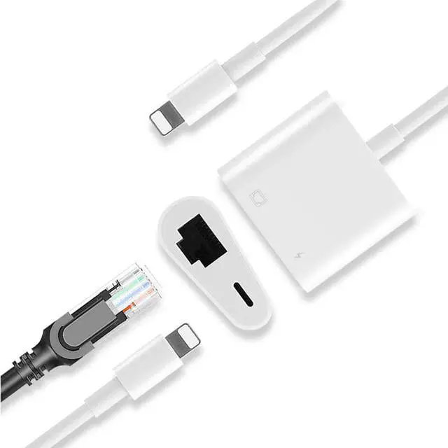 Alt view image 3 of 5 - Lightn-ing To Ethernet Function Adapter For iPhone iPad iPod Touch Device Switch To Wired Network Fast Charging Converter