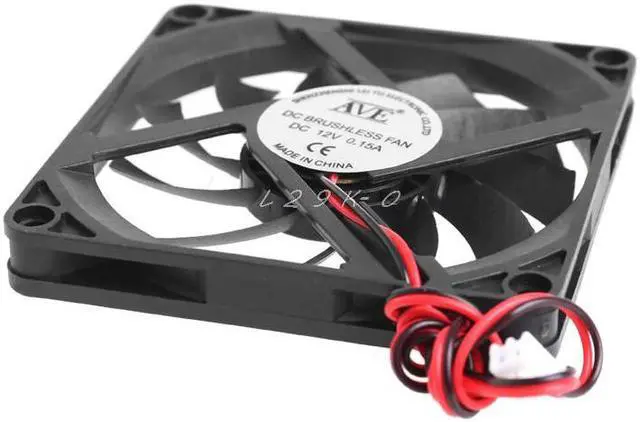 Alt view image 3 of 5 - 12V Cooler Fan for PC 2-Pin 80x80x10mm  Computer CPU System Heatsink Brushless Cooling Fan 8010