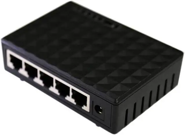 Alt view image 5 of 5 - High Quality Mini 5 Port 10/100Mbps Base Gigabit Switch HUB RJ45 LAN Ethernet Fast Desktop Network Switches Black/White