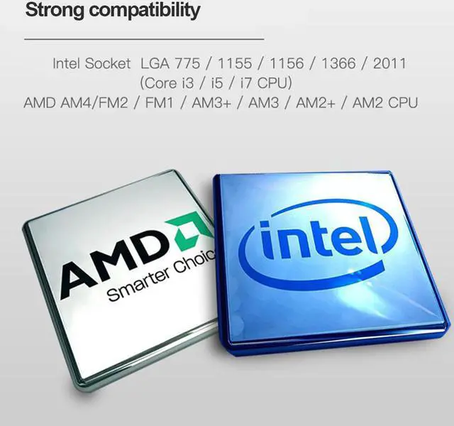 Alt view image 5 of 5 - PC Case Water Cooling Computer CPU Cooler RGB Water Cooler Heatsink Integrated CPU Liquid Cooler for LGA 1156 2011 AM4 AM3