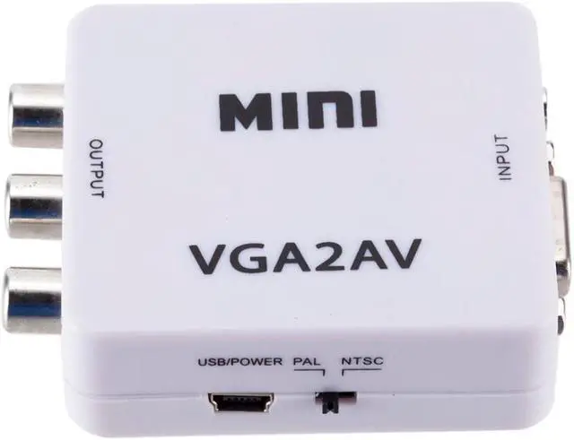 Alt view image 5 of 5 - VGA to RCA Converter Adapter HD Video Converter Box VGA to AV Support 1080P VGA2AV Converter For PC Notebook TV HD