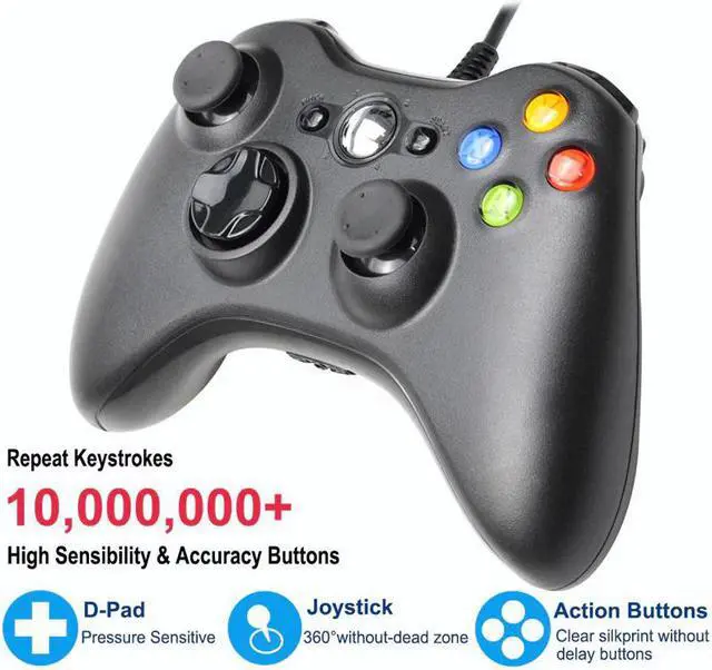Alt view image 2 of 5 - For Xbox 360 Microsoft USB Wired Controller PC Cellphone Joypad Gamepad Console Wired For XBOX360 Game Joystick