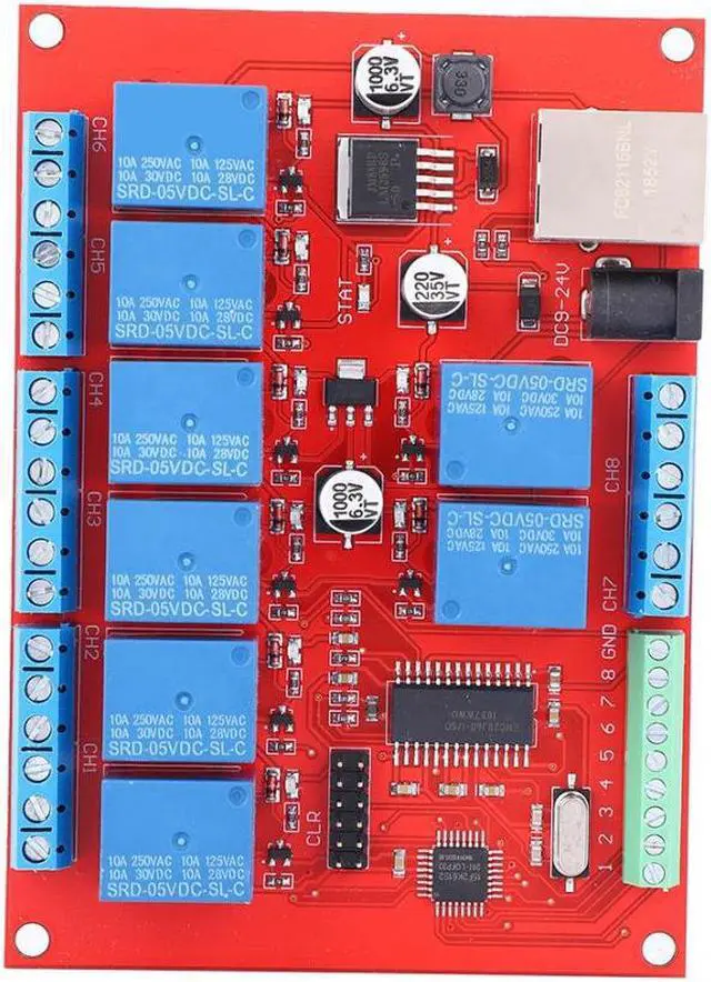 Alt view image 5 of 5 - Ethernet Relay Board 8-Channel Network Delay Switch TCP UDP Controller Module
