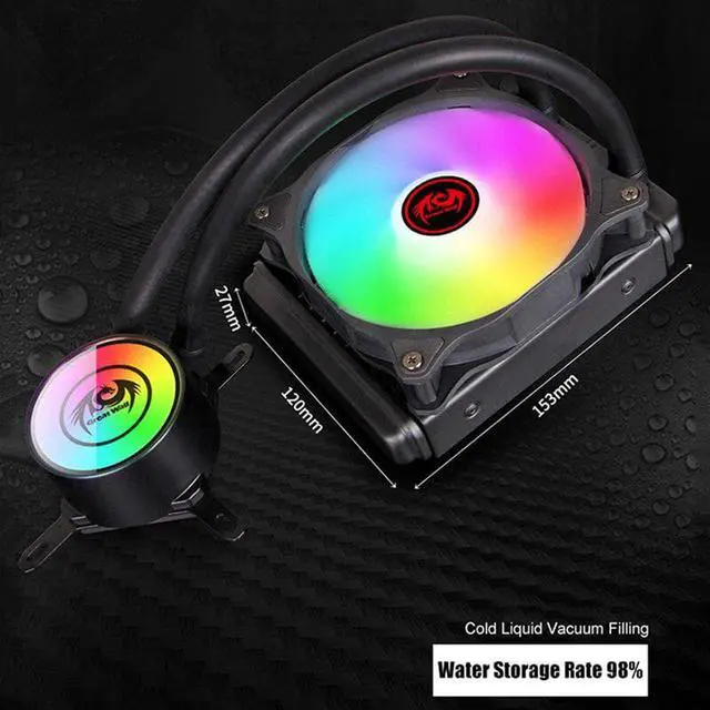 Alt view image 5 of 5 - RGB CPU Water Cooling 120mm Fan 4Pin PWM 12V PC Case Liquid Cooler for LGA 1150 1151 1155 1156 1200 CPU Water Cooler