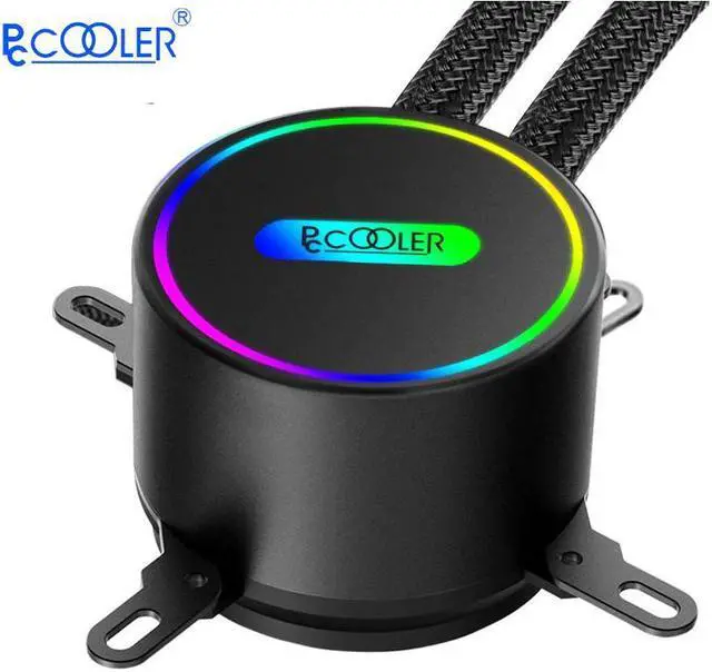 Alt view image 5 of 5 - 120/240VC CPU water cooling radiator LED 4PIN silent fan LED intelligent control for AM4 AM3 Intel 2011 2066 115X