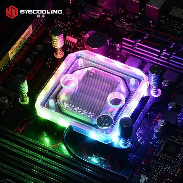 Alt view image 2 of 5 - PC water cooling kit for AMD AM4 ryzen CPU socket 240mm copper radiator RGB support