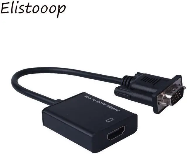 Alt view image 2 of 5 - 1080P VGA Male to HDMI Female Converter Adapter Cable for Laptop Destop to TV Projector Monitor with Audio USB Cable