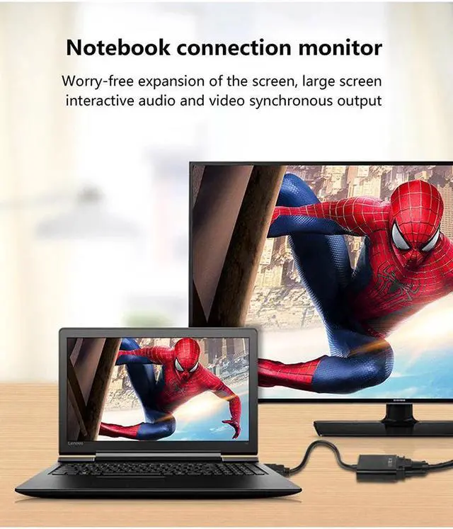 Alt view image 4 of 5 - 1PCS 1080P HDMI to VGA Adapter Digital to Analog Converter Cable with Audio For PS4 PC Laptop TV Box to Displayer HDTV 1080P