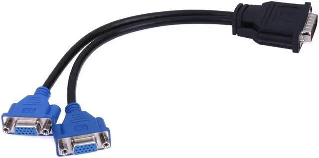 Alt view image 3 of 5 - Pin Male to 2 VGA 15 Pin Female Video Splitter Adapter Cable Monitor Adapter Extension Converter Video Cable For PC TV