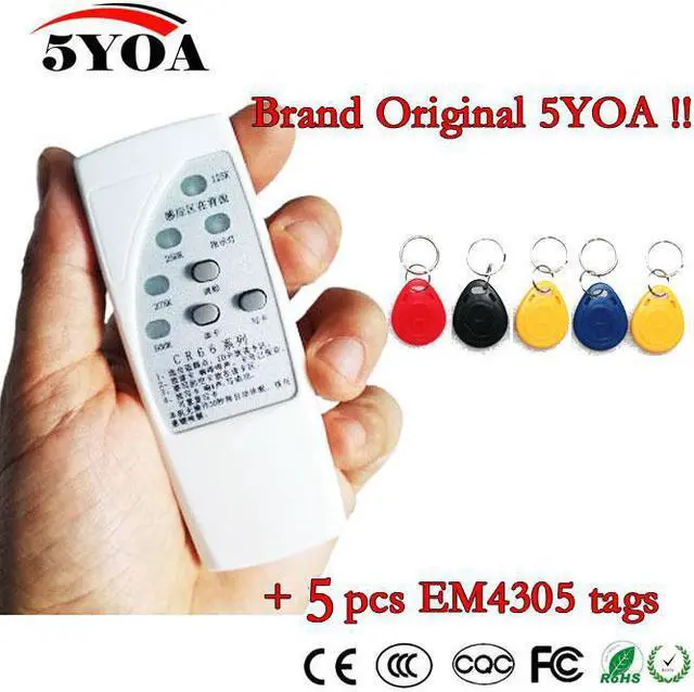 Main image of 4 Frequency RFID Copier Reader Writer Programmer + 5 Pcs EM4305 T5577 Rewritable ID Keyfobs Tags Card