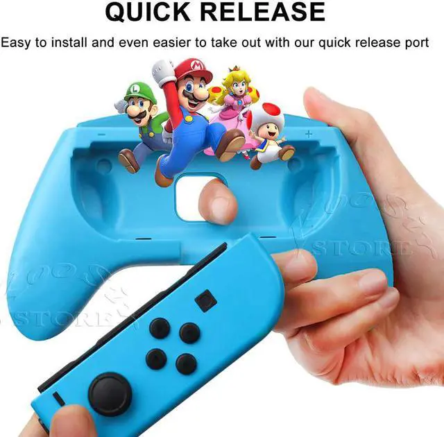 Alt view image 4 of 5 - Switch Joy Con Controller Comfort Grip Steering Wheel Kit oswitch Handle Bracket Holder for o Switch Games