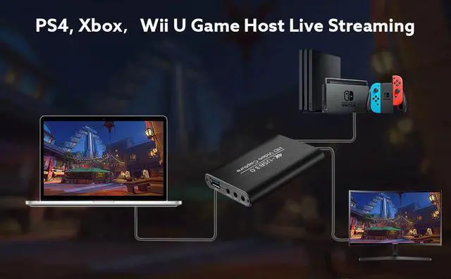 Alt view image 5 of 5 - USB 3.0 Game Capture Card 4K  Audio Video Capture Card Loop-Out 1080P 60FPS Live Stream Capture for PS4 Switch Xbox