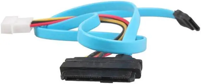 Alt view image 2 of 5 - 70cm 7 Pin SATA to 29 Pin SAS Female and Large 4 Pin Male Adapter Cable Serial ATA Power Connector Cable Cord Wire Flat Line