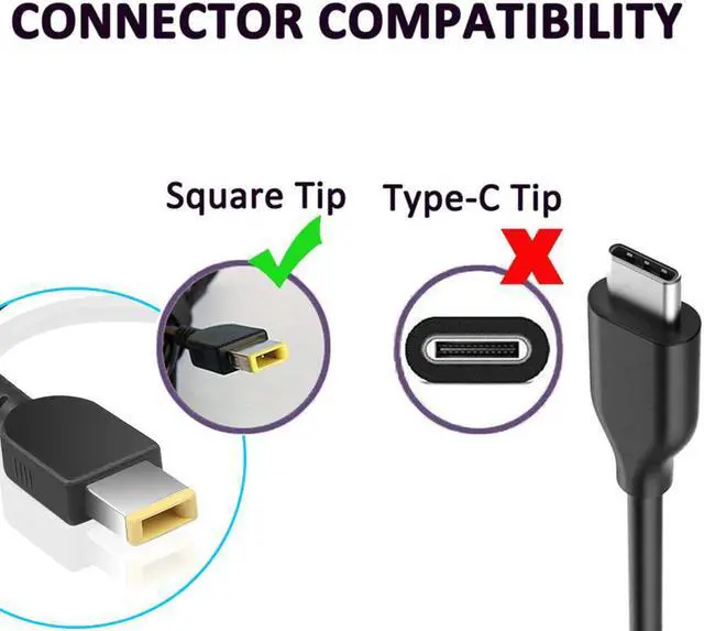 Alt view image 4 of 5 - 7.9*5.5mm Round Jack To Square End Adapter Pigtail Female Interface Power Converter Cable For IBM For  Thinkpad Ultrabook