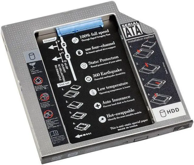 Alt view image 5 of 5 - 1pc SATA SSD HDD Caddy Laptop Optical Drive Bay Aluminum Adapter 12.7mm Second 2.5"