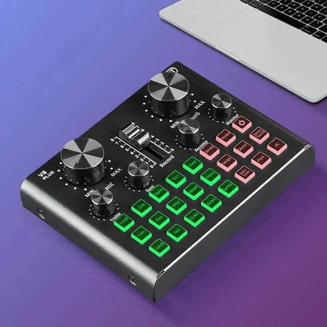 Alt view image 2 of 5 - Plug Sound Card for Live Streaming Voice Changer Sound Card with Multiple Sound Effects, o Mixer for Recording
