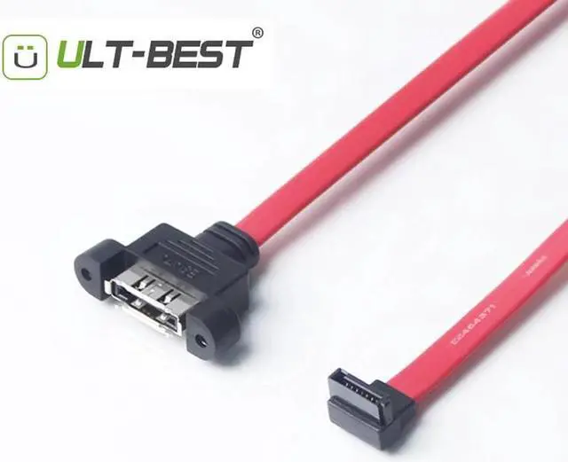 Main image of SATA to eSATA Cable 6Gbps Shielded Extender Extension HDD Cable with Bracket  Red 20CM