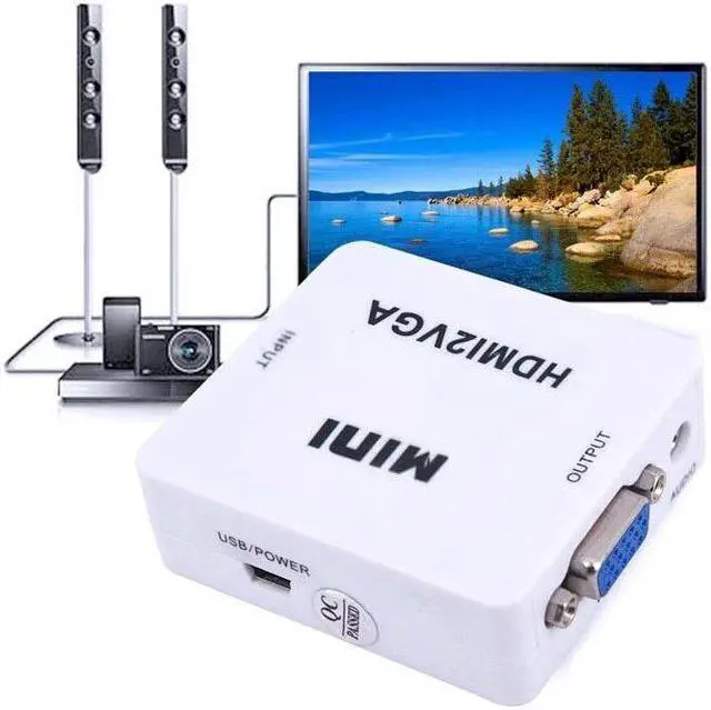 Alt view image 4 of 5 - VGA to HDMI Converter With Audio VGA2HDMI 1080P Video Box Adapter for Notebook PC HDTV Projector With USB Cable Connector