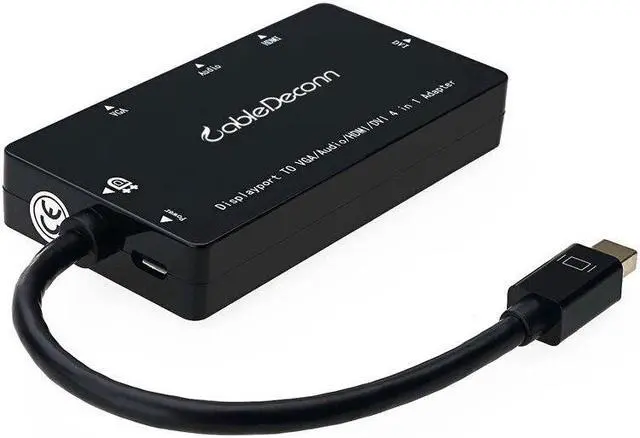 Alt view image 2 of 5 - 2 to  VGA DVI Adapter MINI DP Mini DisplayPort Adapter converter 4 in1 Audio male to Female Cable for macbook