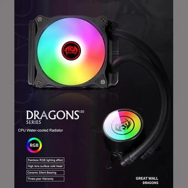 Alt view image 3 of 5 - RGB CPU Water Cooling 120mm Fan 4Pin PWM 12V PC Case Liquid Cooler for LGA 1150 1151 1155 1156 1200 CPU Water Cooler