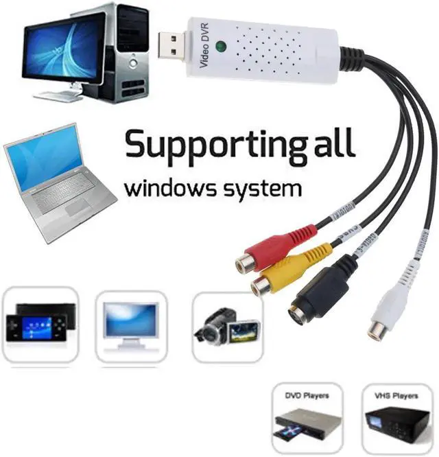 Alt view image 3 of 5 - New USB Video Capture Device USB 2.0 Easy to Cap Video TV DVD VHS DVR Audio Video Capture Card for Win7/8/10/XP/Vista