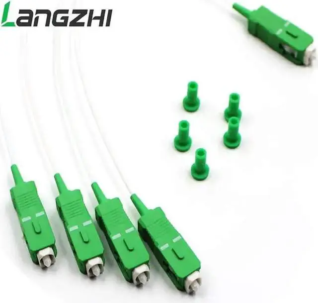 Alt view image 4 of 5 - 10pcs/lot 0.9mm Steel Tube Fiber Optic PLC Splitter 1x8 SC/APCMini Blockless 1*8 Sc APC Connector Fiber Optic PLC Splitter